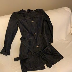 Denim trench coat